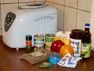 Zutaten f&uuml;r Pizzateig im Brotbackautomat
